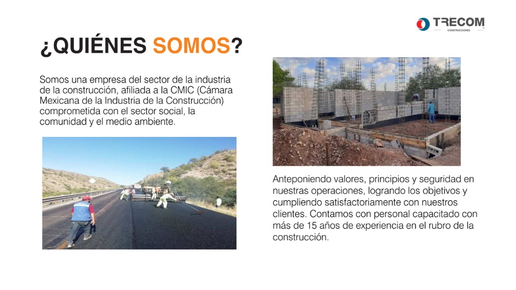 Personal de TRECOM en obra de pavimentación