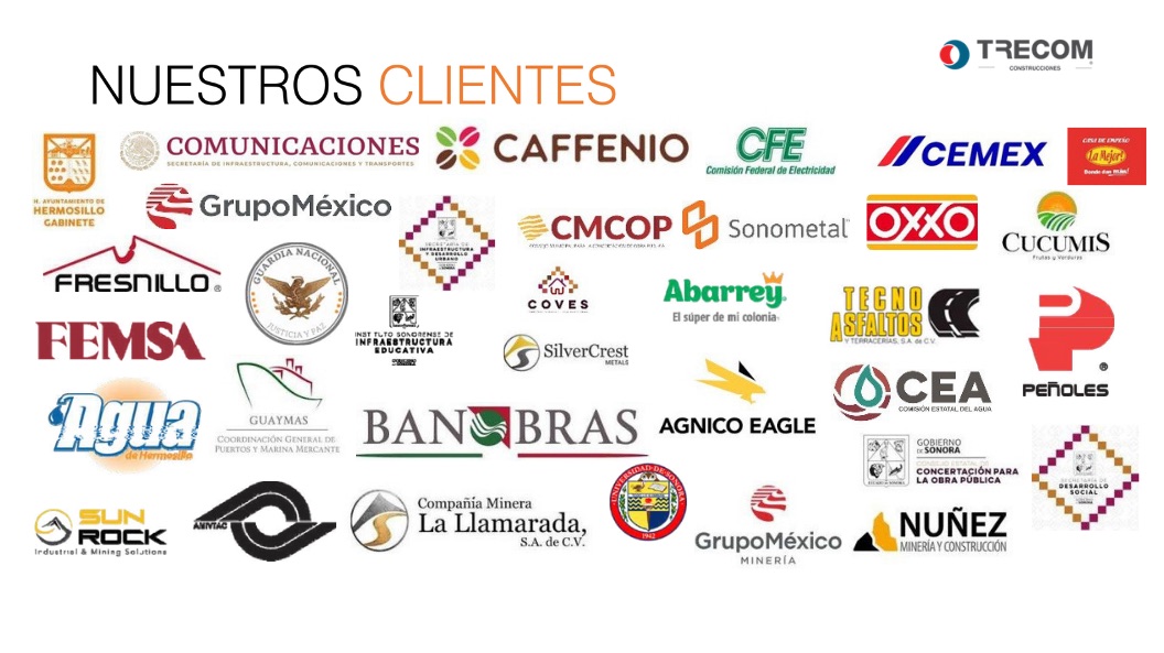Clientes de TRECOM: CFE, CEMEX, OXXO, FEMSA, Grupo México, Peñoles, Fresnillo y más